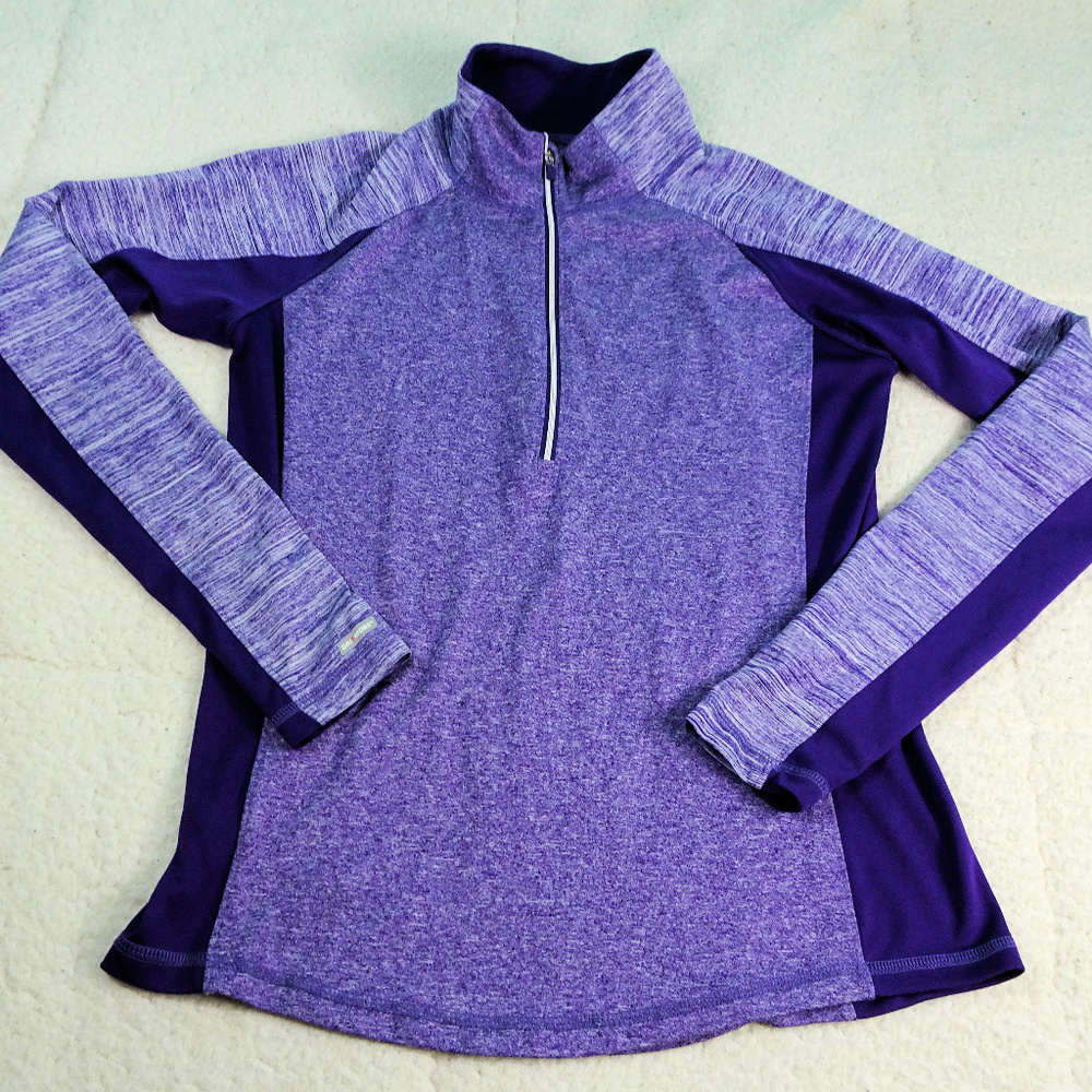 Danskin Now Dri-More Purple L/S Qtr Zip Small(4-6)